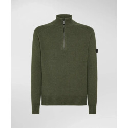 Peuterey Braille 03 wool half zip leaf