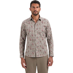 No Excess Shirt stretch allover printed dark grey