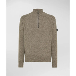 Peuterey Braille 03 wool half zip mustang