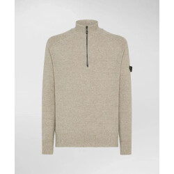 Peuterey Braille 03 wool half zip amaretto