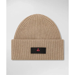 Peuterey Savis ribbed beanie sesame