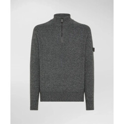 Peuterey Braille 03 wool half zip gargouille