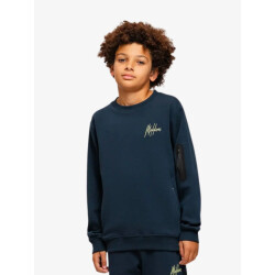 Malelions Jongens sweater counter navy bright yellow