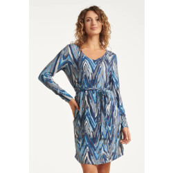 Smashed Lemon Damesgetailleerd zig zag geprint jurk |