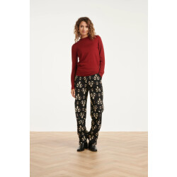 Smashed Lemon Zwart en offwhite travelkwaliteit broek |