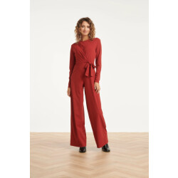 Smashed Lemon Jumpsuit met ronde hals in travelkwaliteit |