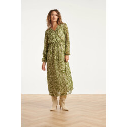 Smashed Lemon Abstracte jurk in army en sand |