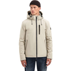 No Excess Jacket short fit hooded softshell s stone