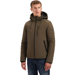 No Excess Jacket short fit hooded softshell s taupe
