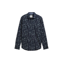 Tom Tailor Stretch shirt aop ls navy