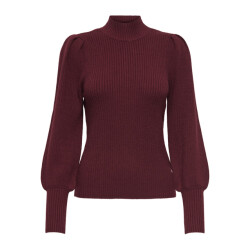 Only Onlkatia ls highneck pullover knt noos wijn