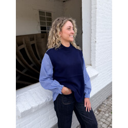 Mos Mosh 173200 241 mosmosh mm juella ls stripe combi knit maritime blue