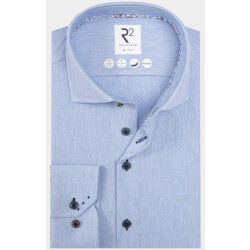 R2 Amsterdam Casual hemd lange mouw solid herringbone knitted 130.wsp.005/018