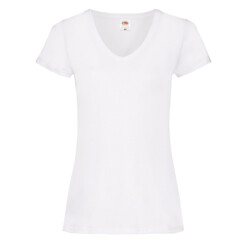 Fruit of the Loom Dames valueweight effen v hals t-shirt