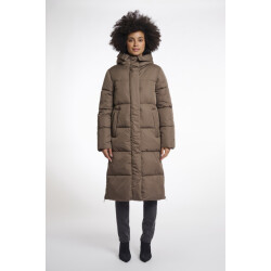Rino & Pelle long hooded padded coat tessa.7002512 dark toffee