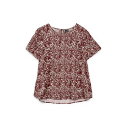 Vero Moda vmvina ss o-neck top wvn ga 10336804 birch/syrah graphic