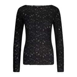 Tramontana brushed stretch lace top c42-17-401 009000 black