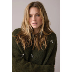 Summum 7s7944-7997 655 embellished sweater cozy melange knit dark camo