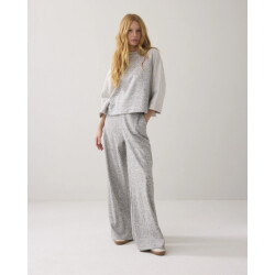 Summum 4s2862-30710 810 wide leg herringbone broek mist