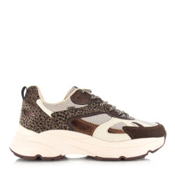 Poelman Posh sneaker brown animal lage sneakers dames