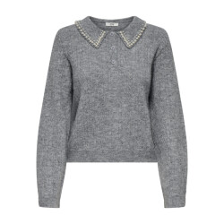 Jacqueline de Yong april life l/s pearl collar pull 15351838 medium grey melange