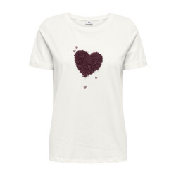 Jacqueline de Yong kitty s/s print top jrs 15318845 maroon banner hearts
