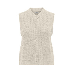 Jacqueline de Yong mabel s/l o-neck button vest knt 15359417 birch