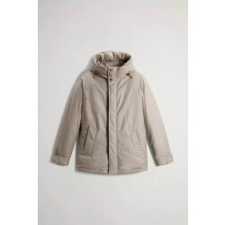 Woolrich Men loro piana wool silk short parka dove