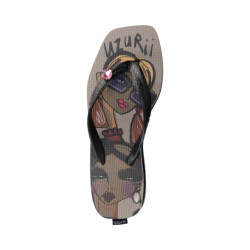 Uzurii Beach printed stella mid heel -