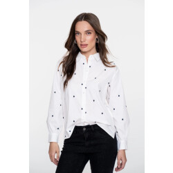 Geisha 53534-14 000 blouse hearts white/black