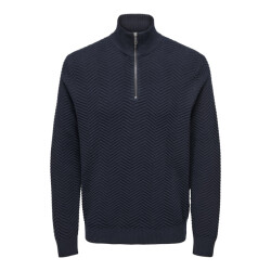 Only & Sons Onsmace reg 12 herringbon half zip navy