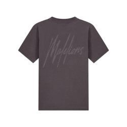 Malelions men striped signature t-shirt mm1-aw25-03 696 mulch brown