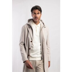 Blue Industry De wolblend mantel met capuchon |