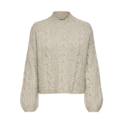 Jacqueline de Yong Jdysilja ls hn cable pullover knt beige