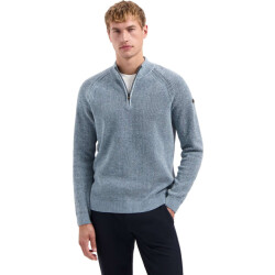 No Excess Pullover half zip 2 colored chenill dusty blue