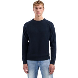 No Excess Pullover crewneck solid waffle knit night