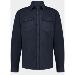 Bos Bright Blue Scotland blue overshirt fender shirtjacket 25314fe19sb/290 navy