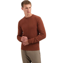 No Excess Pullover crewneck jacquard solid terra