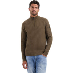 No Excess Pullover half zip rib variation taupe