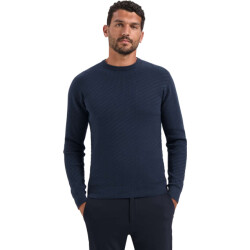 No Excess Pullover crewneck jacquard solid night