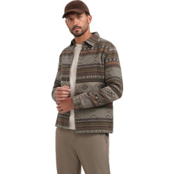 No Excess Overshirt buttons jacquard taupe