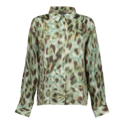 Geisha blouse print 53659-20 530 green/brown