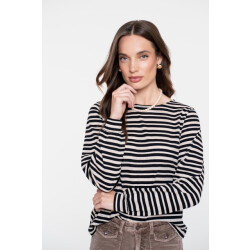 Geisha Top striped ajour dessin
