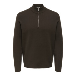 Only & Sons onscooper half zip high neck knit n 22032411 demitasse