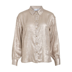 Vila Vimetalla ls shirtr goudkleurig