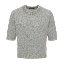 Emotions pullover ss with strass 225118 211 grey melange