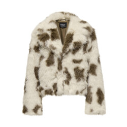 Only Onljamie faux fur jacket cc otw ecru dessin