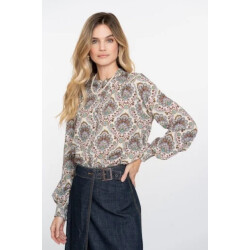 Geisha 53637-20 625 blouse print blue/wool white