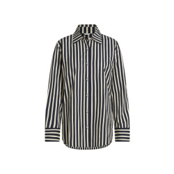 Penn & Ink W25se035ltd 90-05 penn&ink blouse stripe black ecru