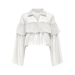 Only Onlsuzzi ls frill tie top ox wvn off-white
